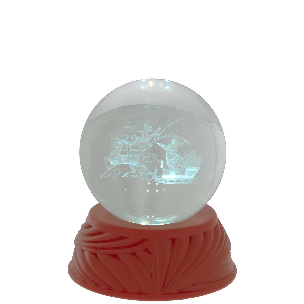 SFERA IN CRISTALLO D. 6 SU BASE ROSSA CON LED - SLITTA